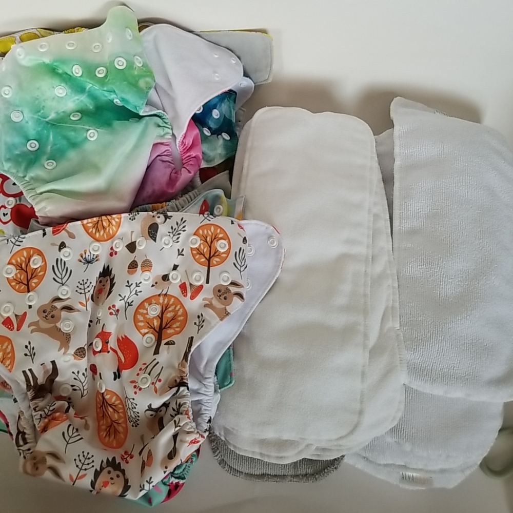 AlvaBaby And Simple Being Cloth Diaper & Liner Lot - Picture 2 of 5